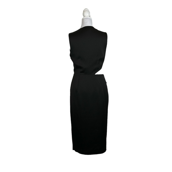 Rachel Roy Black Cutout Dress Wrap Front Midi Cocktail Party Dress Size 2 - Picture 2 of 16